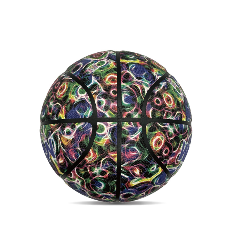 Higroscopicitate interioară/exterioară PU PU colorat minge de baschet sportiv imprimat